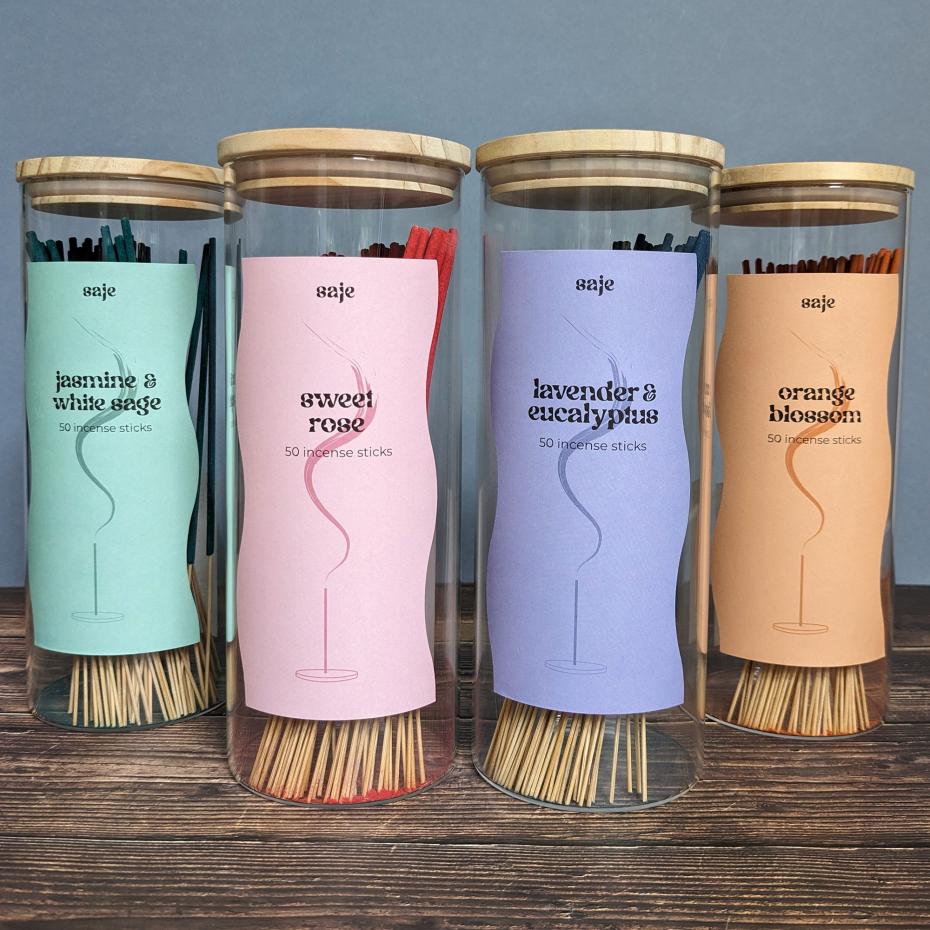 The Full Collection of Saje Incense Sticks from Robert Frederick